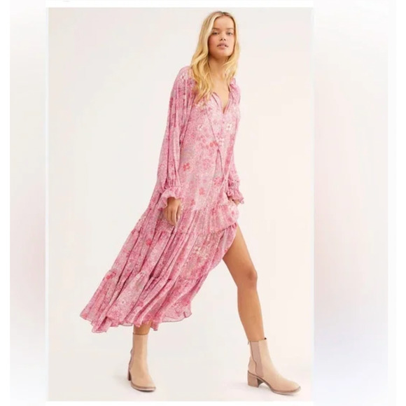 Free People Dresses & Skirts - NWT Free People feeling groovy Maxi Dress in summertime pink Size XS